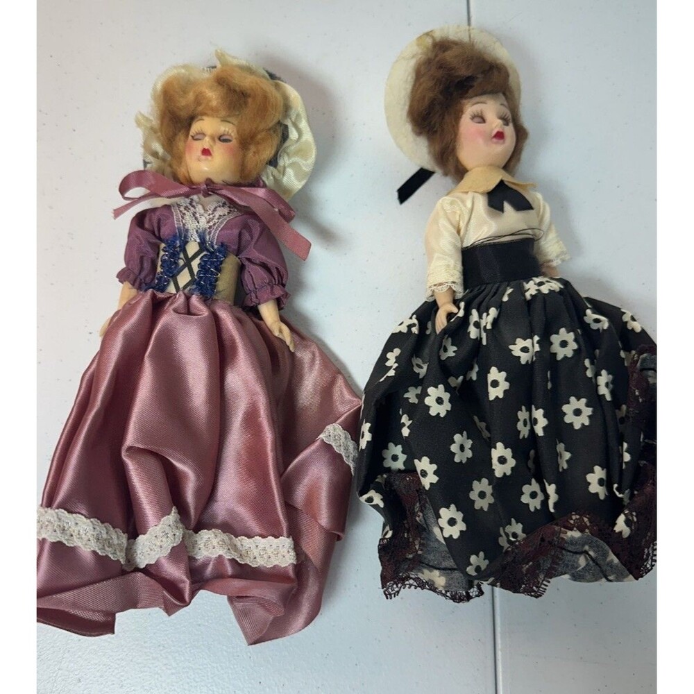 American Heritage Blue Bonnet Sue Dolls Plastic Figurine Vintage Set Of 2